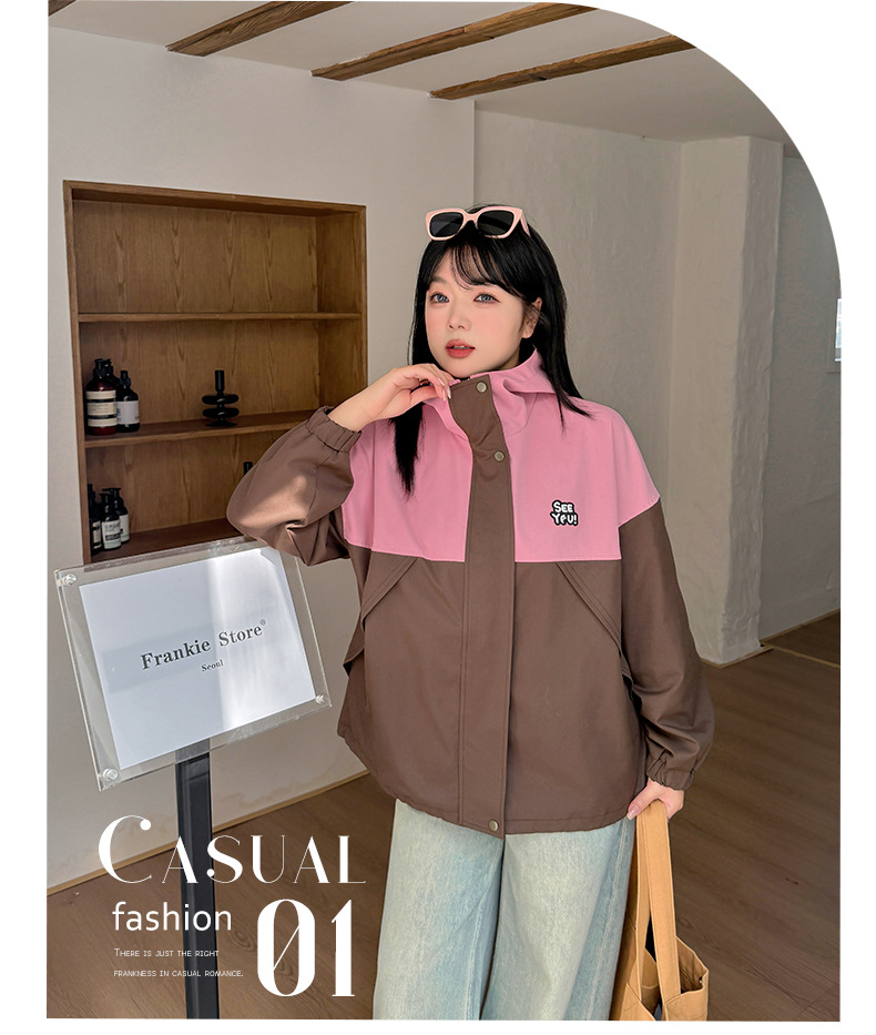 大きいサイズ レディース フード付きカジュアルバーンジャケット LL 3L 4L 5L