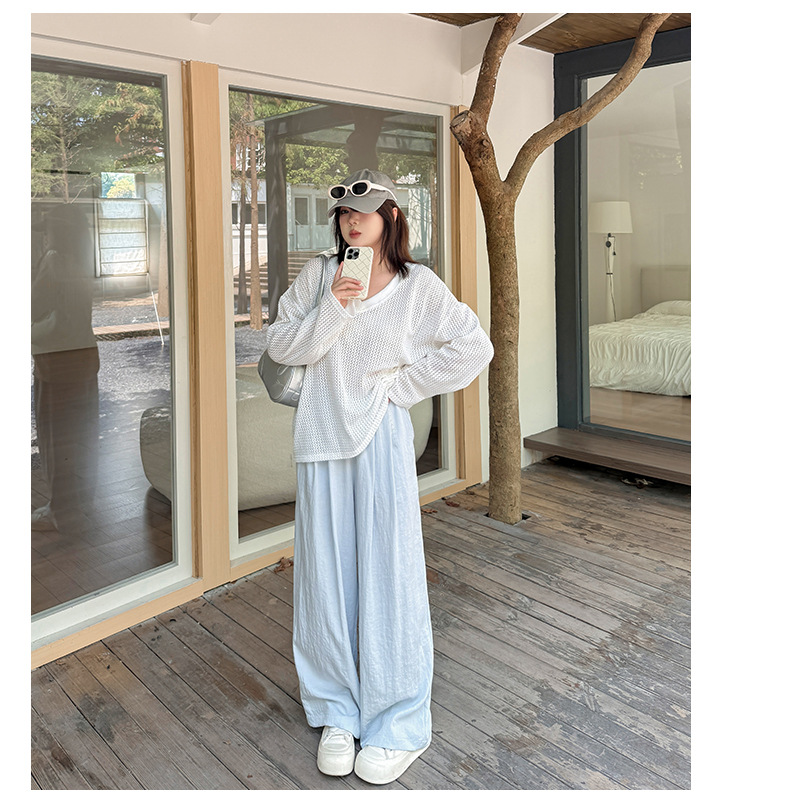 大きいサイズ レディース アイスクリームカラーワイドレッグカジュアルパンツ LL 3L 4L 5L