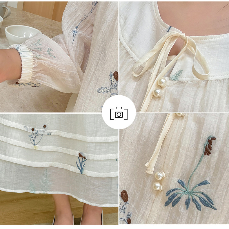 大きいサイズ レディース リボン花柄刺繍スリーピース(アウターウェア+キャミソール+スカート) LL 3L 4L 5L