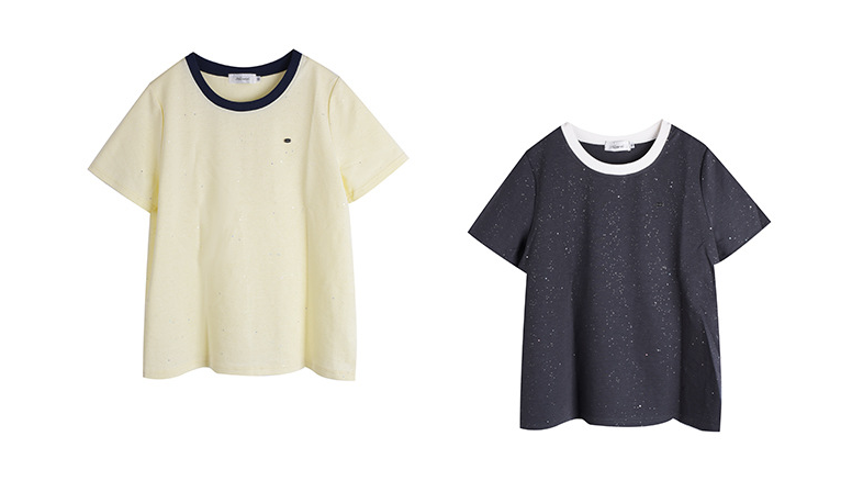 大きいサイズ レディース ラウンドネックシルバーフレーク半袖Tシャツ LL 3L 4L 5L