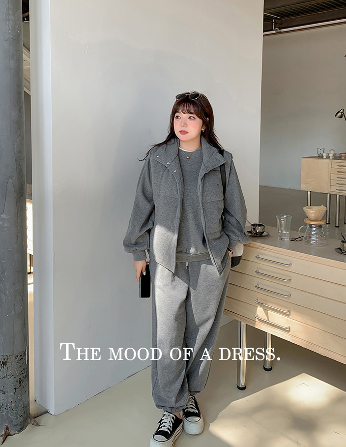 大きいサイズ レディース スリーピース(ベスト・シャツ・パンツ)ベルベットカジュアルスウェット LL 3L 4L 5L