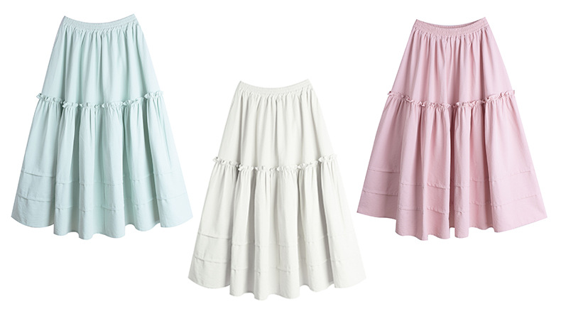 大きいサイズ レディース 花のつぼみ型ふんわりフリルロングスカート LL 3L 4L 5L