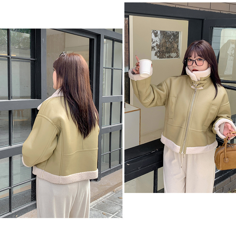 大きいサイズ レディース フリースラペルクラシックPUレザーライダースジャケット LL 3L 4L 5L