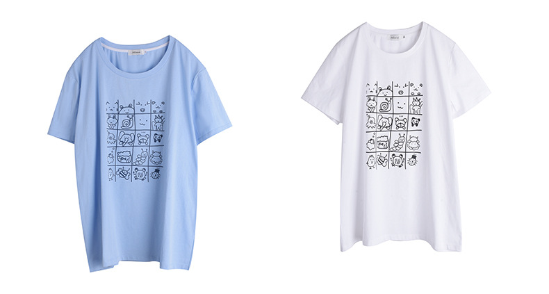 大きいサイズ レディース カジュアルイラストプリントコットン半袖Tシャツ LL 3L 4L 5L