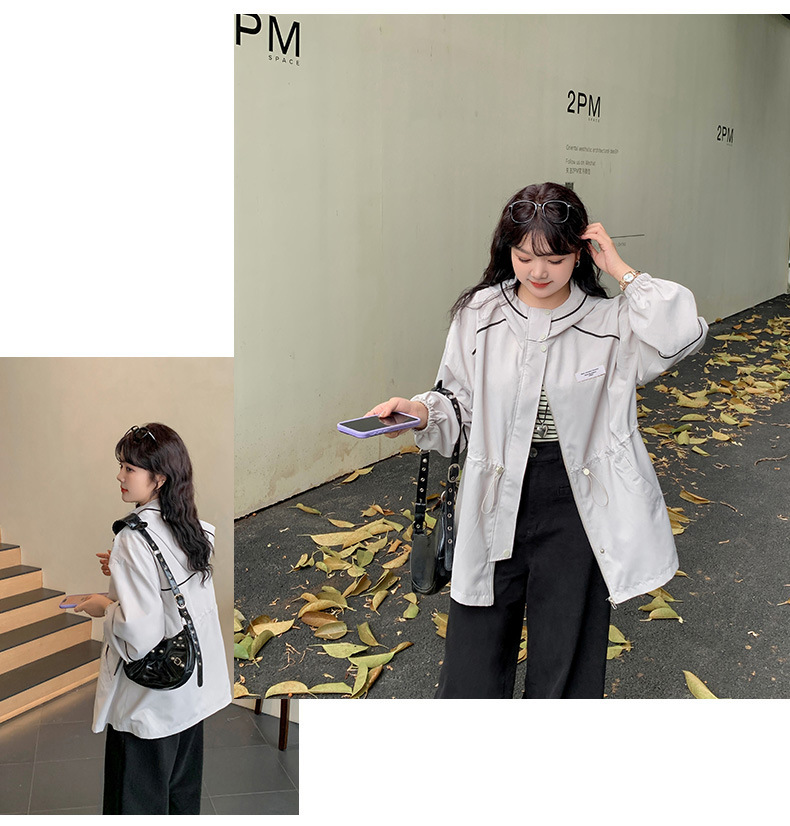 大きいサイズ レディース フード付きルーズ防風ジャケット LL 3L 4L 5L