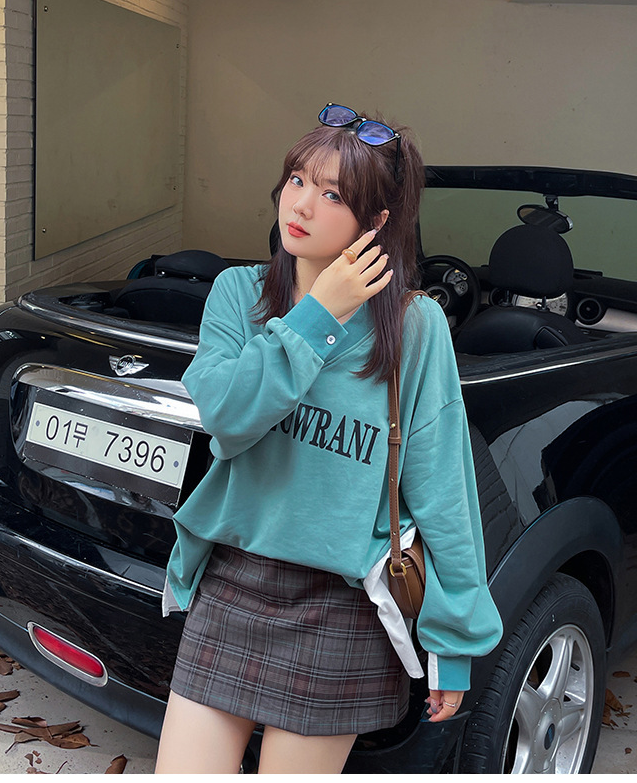 大きいサイズ レディース Vネックフェイクツーピースプルオーバースウェットシャツ LL 3L 4L 5L