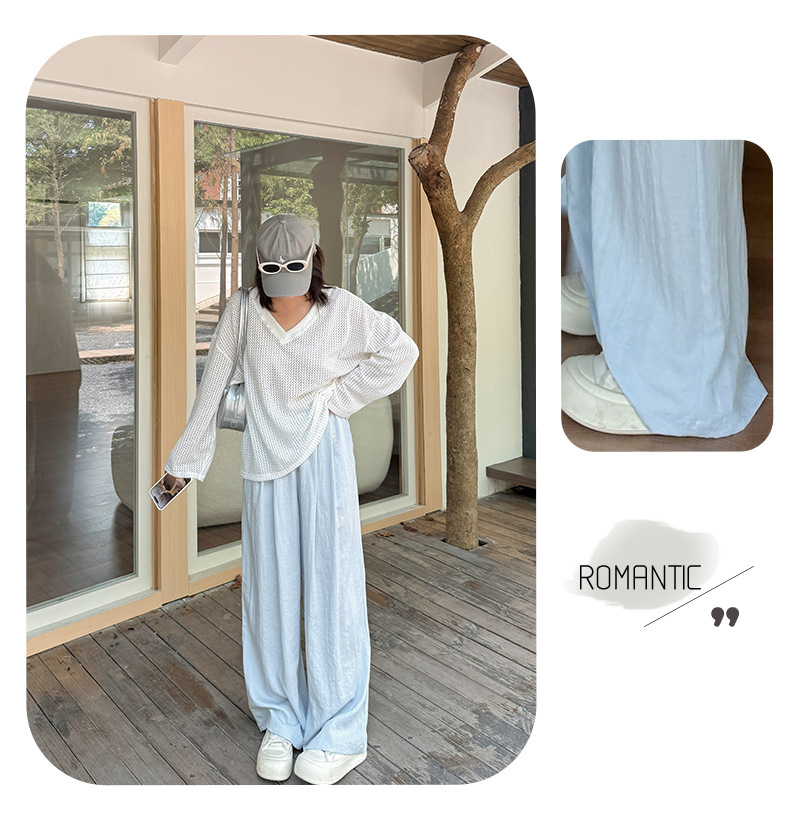 大きいサイズ レディース アイスクリームカラーワイドレッグカジュアルパンツ LL 3L 4L 5L