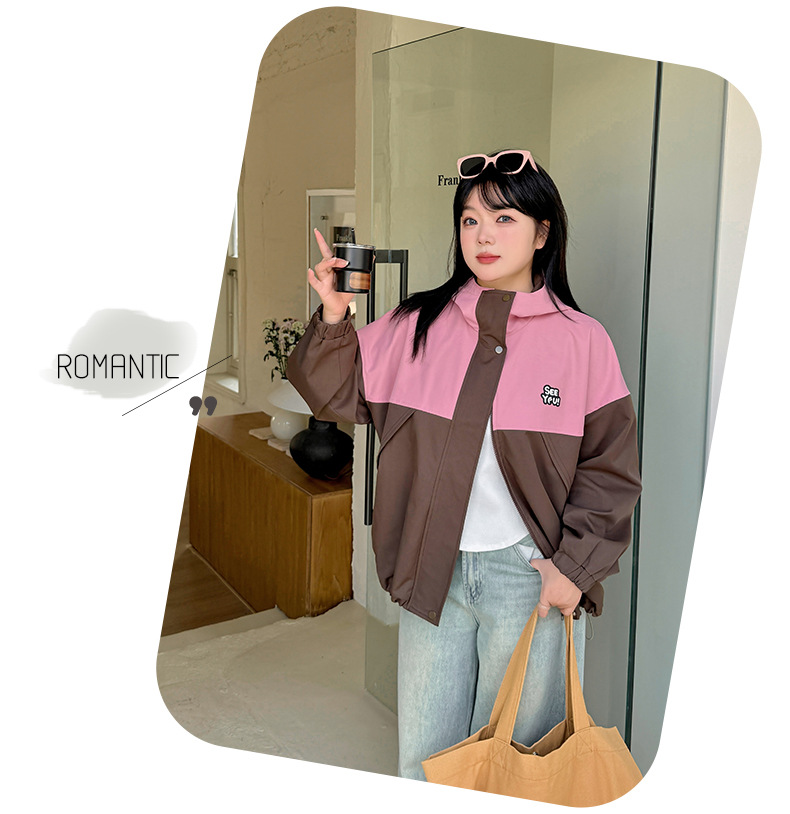 大きいサイズ レディース フード付きカジュアルバーンジャケット LL 3L 4L 5L