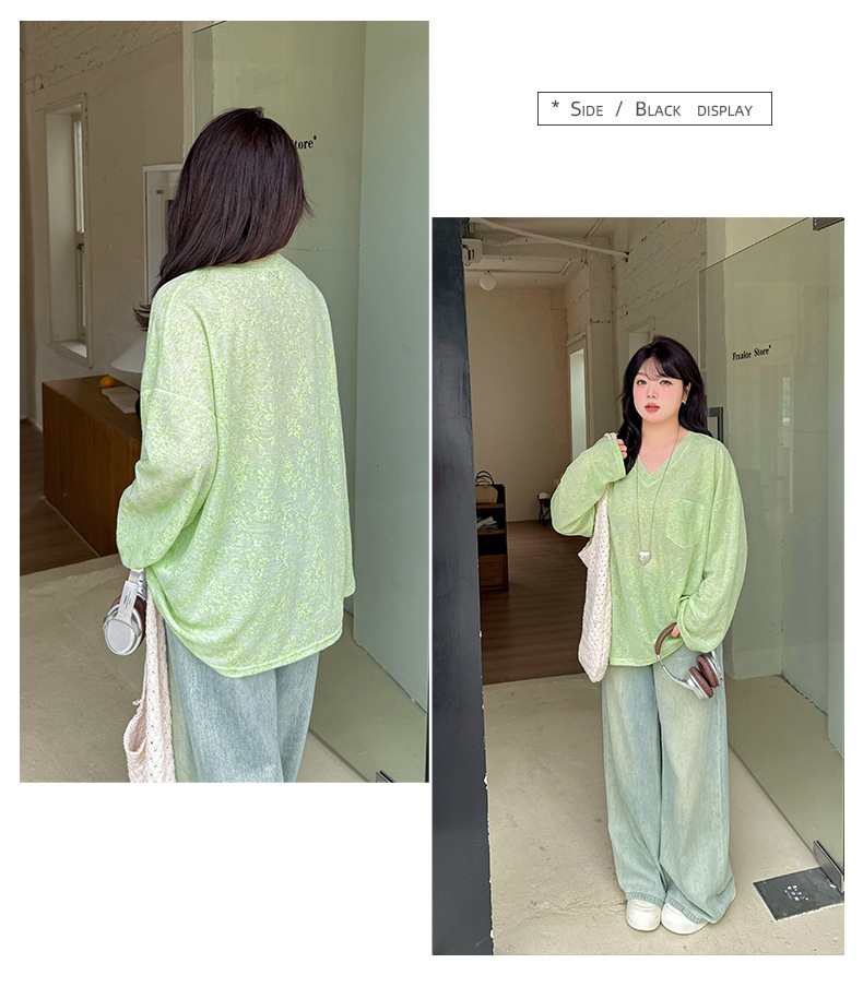 大きいサイズ レディース ジャカードレースロングTシャツ LL 3L 4L