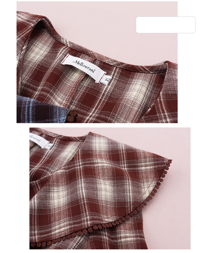 大きいサイズ レディース ラペルチェック柄ボタンダウンベルト付きワンピース LL 3L 4L 5L