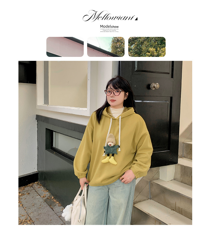 大きいサイズ レディース 帽子くまのマスコット付きベルベットパーカー LL 3L 4L 5L
