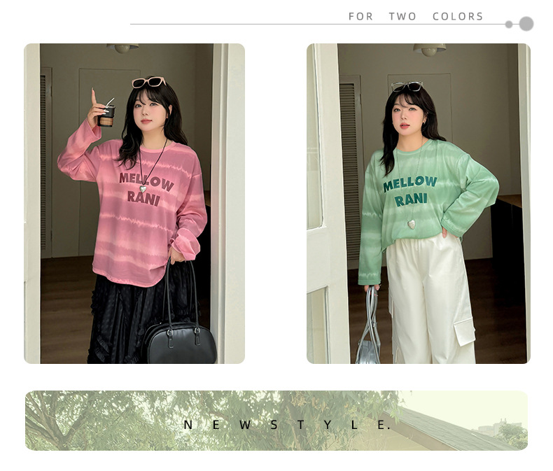 大きいサイズ レディース ワイドストライプグラデーションプリントニットロングTシャツ LL 3L 4L 5L
