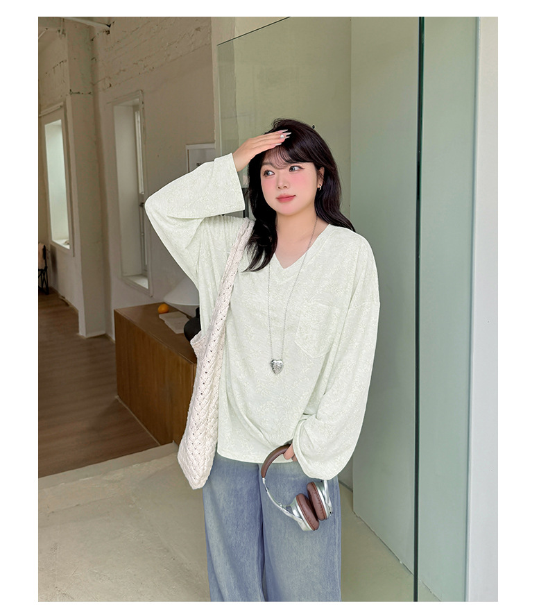大きいサイズ レディース ジャカードレースロングTシャツ LL 3L 4L