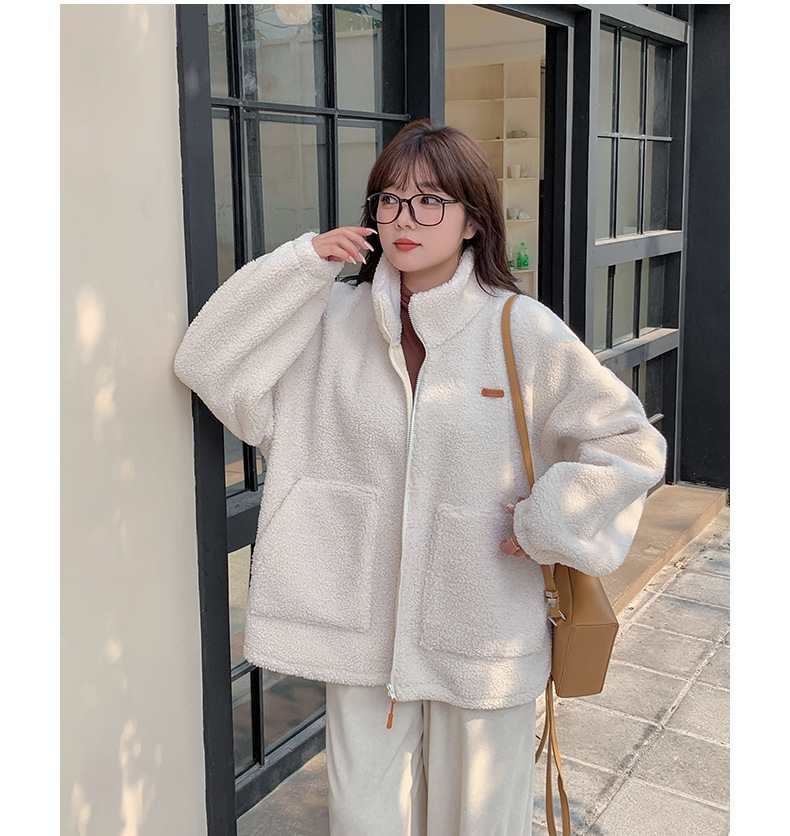 大きいサイズ レディース ベルベットカジュアルスタンドカラーフリース LL 3L 4L 5L