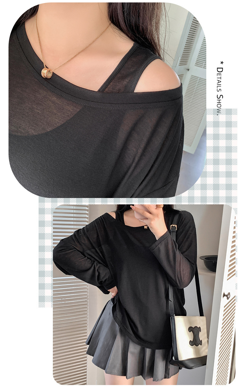 大きいサイズ レディース ルーズシースルーニット+インナー2点セット LL 3L 4L 5L