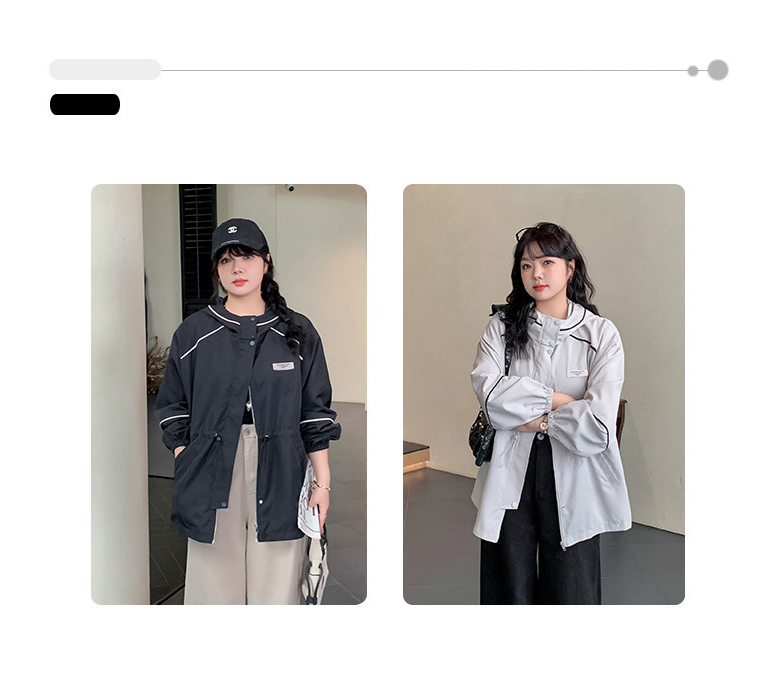 大きいサイズ レディース フード付きルーズ防風ジャケット LL 3L 4L 5L