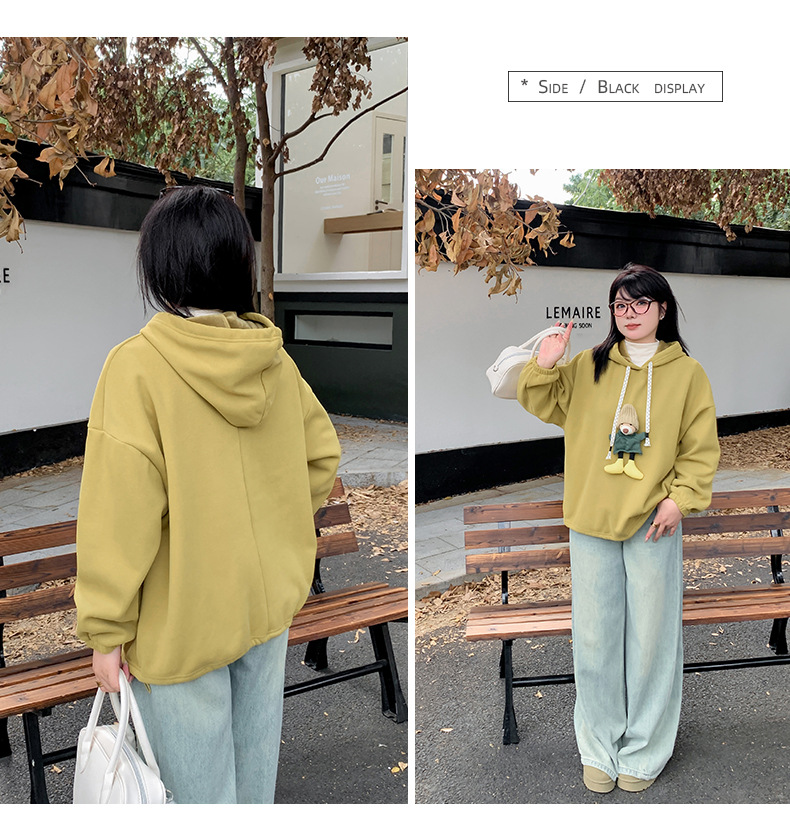 大きいサイズ レディース 帽子くまのマスコット付きベルベットパーカー LL 3L 4L 5L