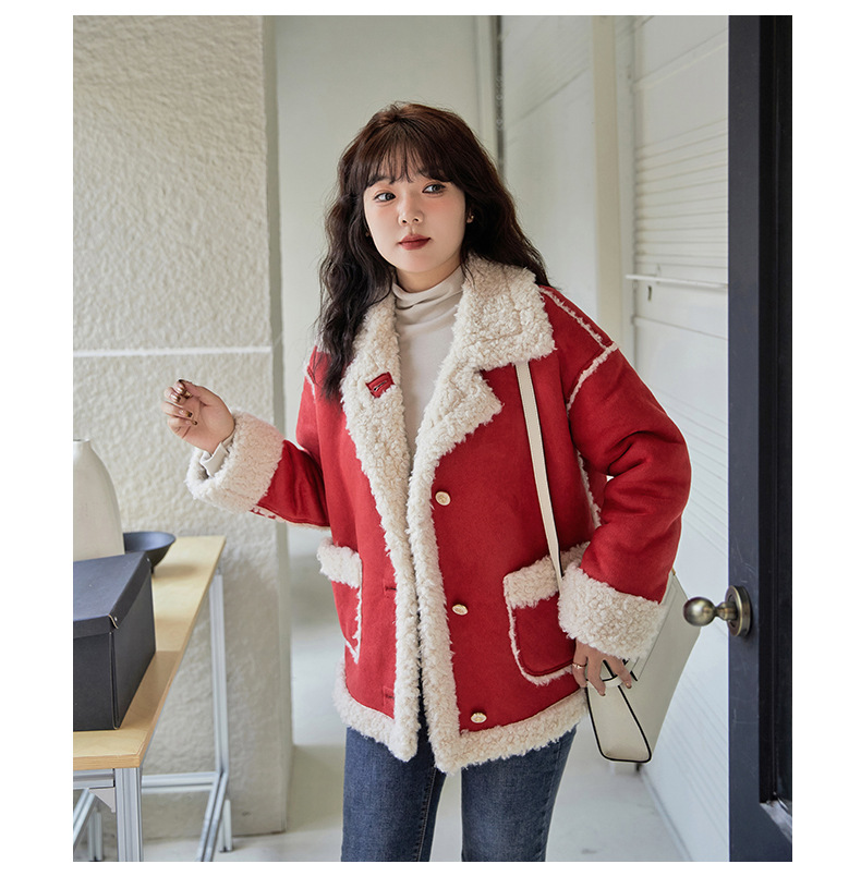 大きいサイズ レディース 複合シープスキン厚手コート LL 3L 4L 5L