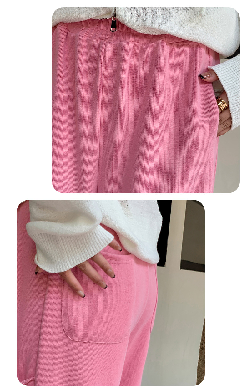 大きいサイズ レディース リボンレースアップニットワイドパンツ LL 3L 4L 5L