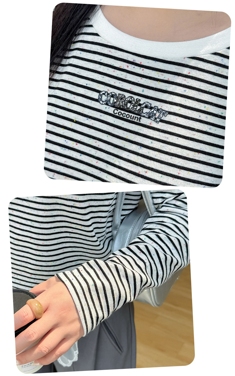 大きいサイズ レディース レインボーカラードットストライプロングTシャツ LL 3L 4L 5L
