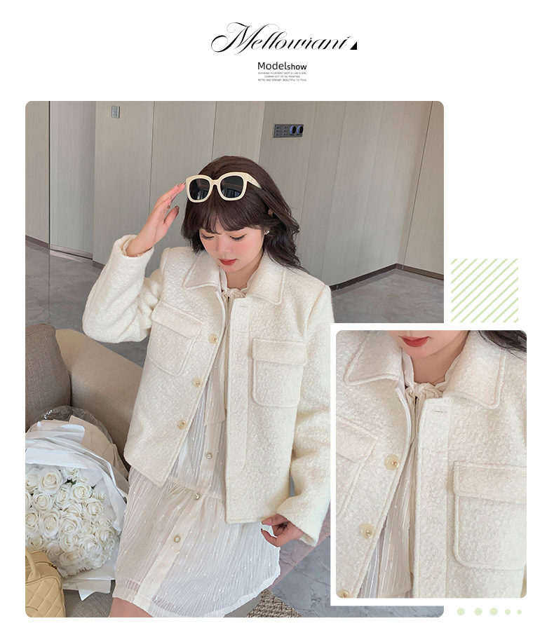 大きいサイズ レディース 厚手ミルキーホワイトショートジャケット LL 3L 4L 5L