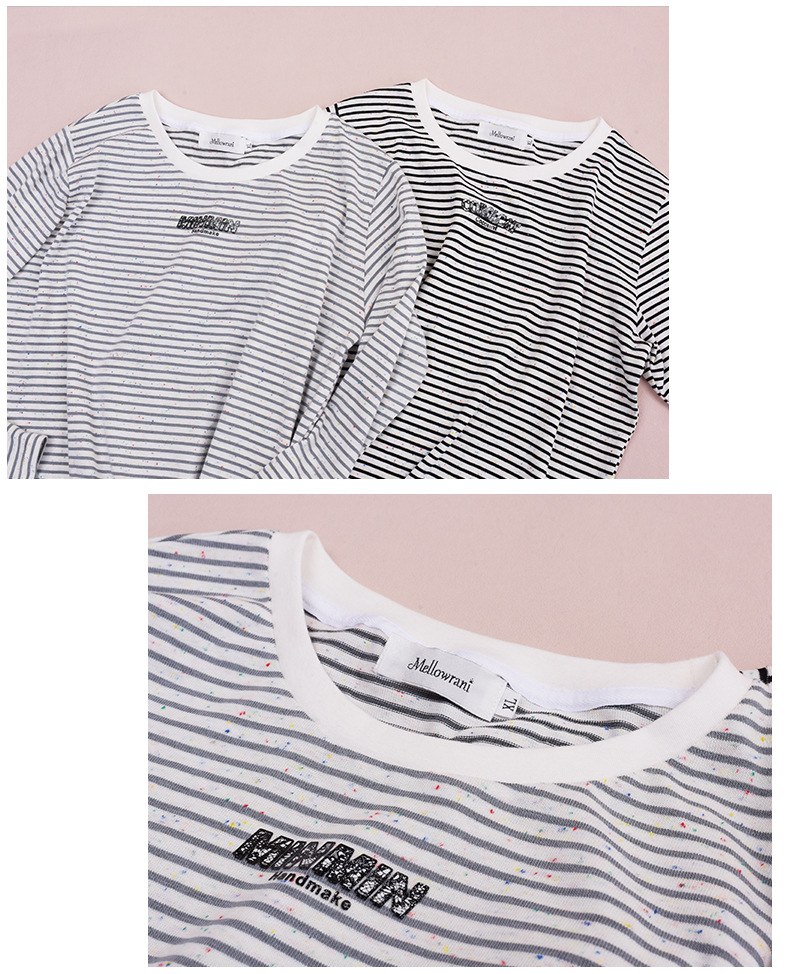 大きいサイズ レディース レインボーカラードットストライプロングTシャツ LL 3L 4L 5L