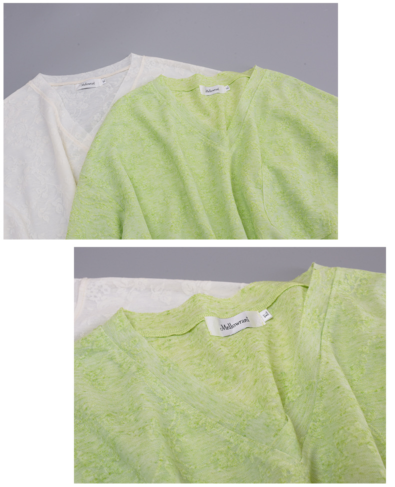 大きいサイズ レディース ジャカードレースロングTシャツ LL 3L 4L