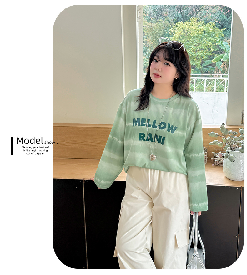 大きいサイズ レディース ワイドストライプグラデーションプリントニットロングTシャツ LL 3L 4L 5L