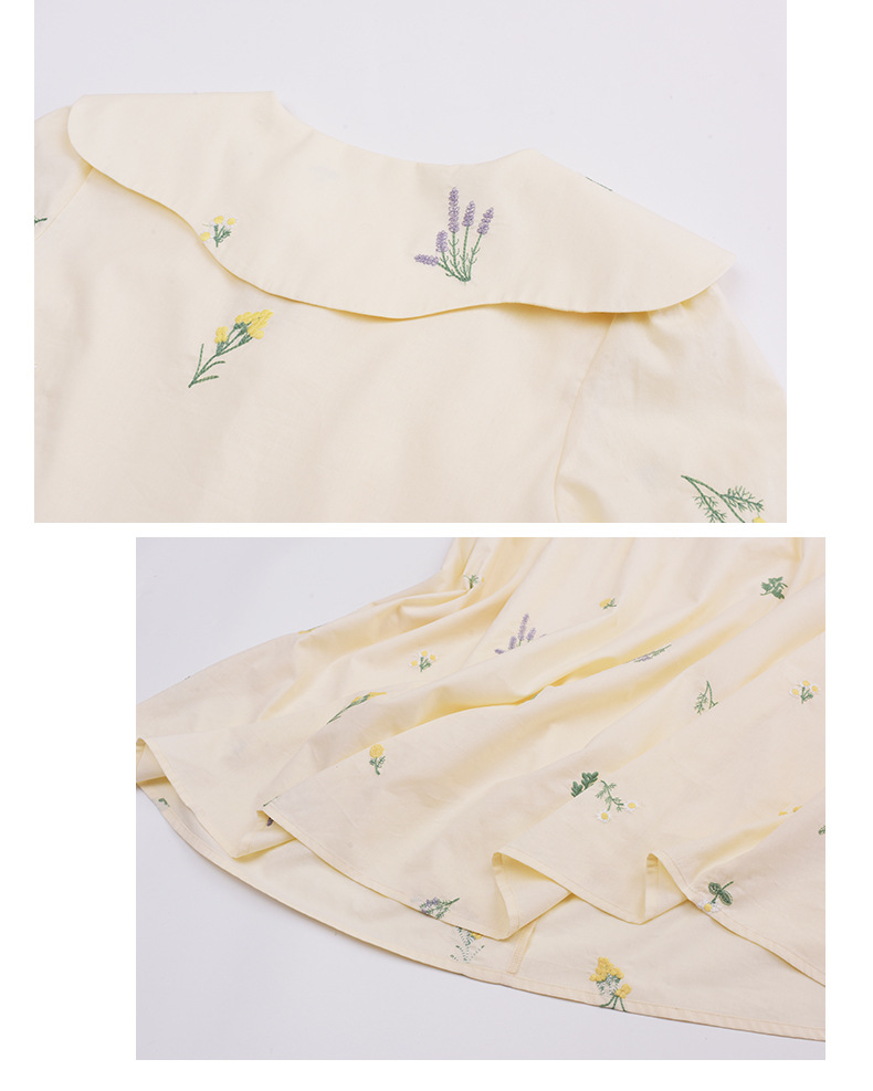 大きいサイズ レディース 小花刺繍レースアップワンピース LL 3L 4L 5L
