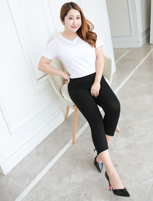 大きいサイズ レディース ゆったりフィット7分丈レギンス LL 3L 4L 5L 6L