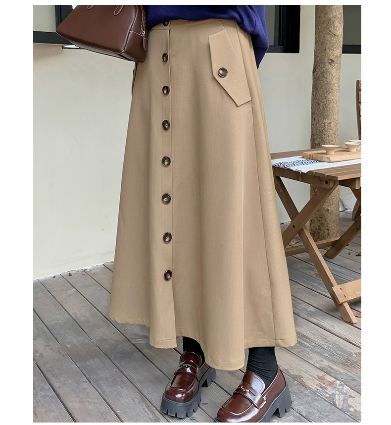 大きいサイズ レディース フロントボタンデザインAラインスカート LL 3L 4L 5L