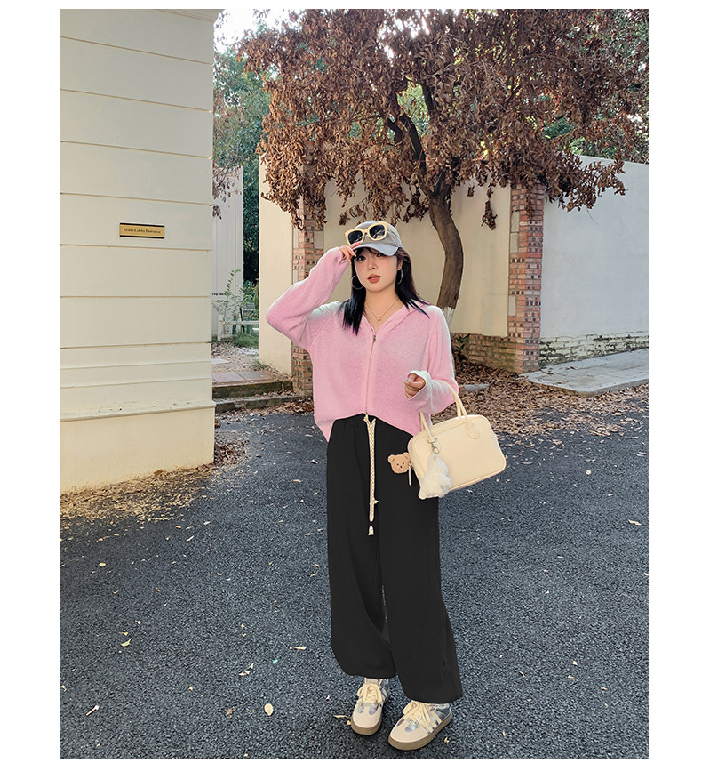 大きいサイズ レディース くまのマスコット付きルーズフリースカジュアルパンツ LL 3L 4L 5L