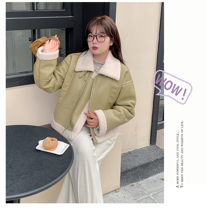 大きいサイズ レディース フリースラペルクラシックPUレザーライダースジャケット LL 3L 4L 5L