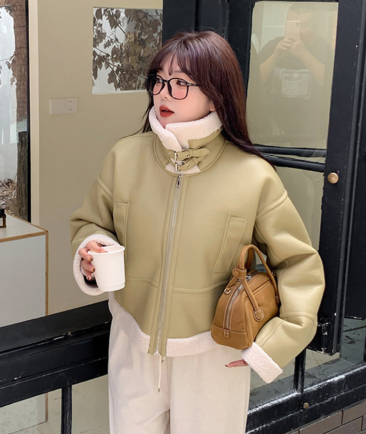 大きいサイズ レディース フリースラペルクラシックPUレザーライダースジャケット LL 3L 4L 5L