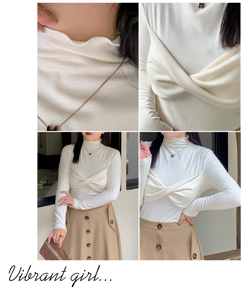 大きいサイズ レディース 韓国風ツイストデザインボトミングシャツ LL 3L 4L 5L
