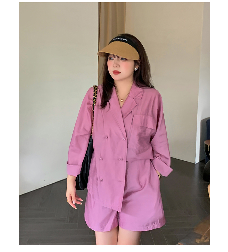 大きいサイズ レディース スーツスタイルラグランスリーブジャケット+ショートパンツ2点セット LL 3L 4L 5L