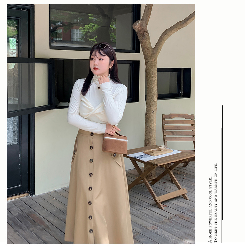 大きいサイズ レディース 韓国風ツイストデザインボトミングシャツ LL 3L 4L 5L