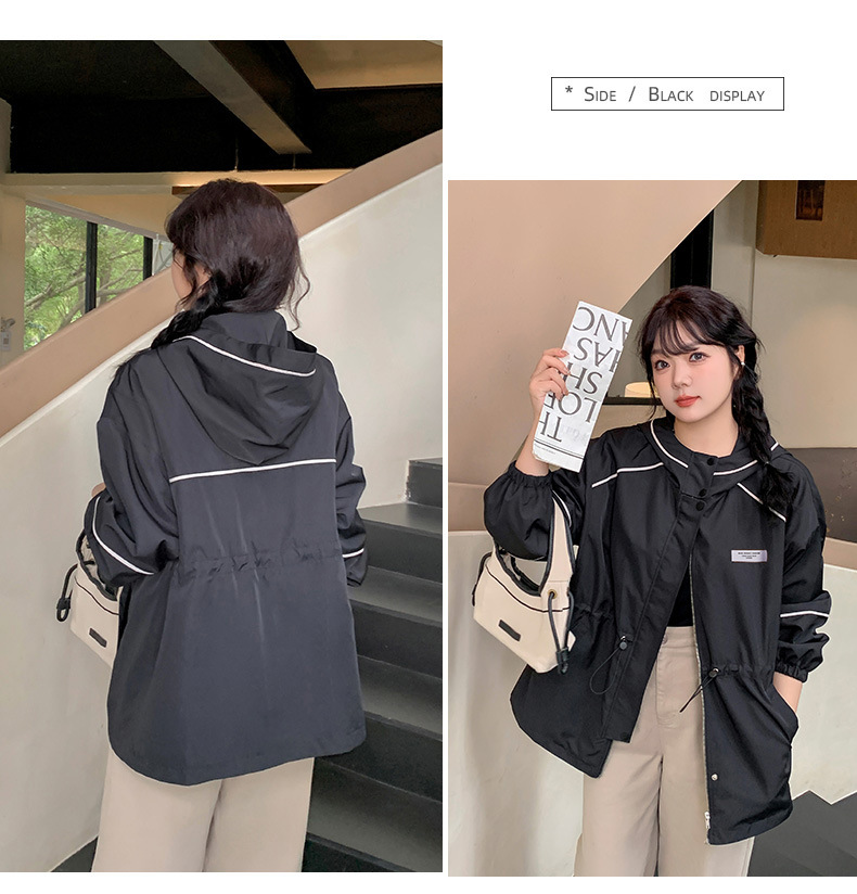 大きいサイズ レディース フード付きルーズ防風ジャケット LL 3L 4L 5L
