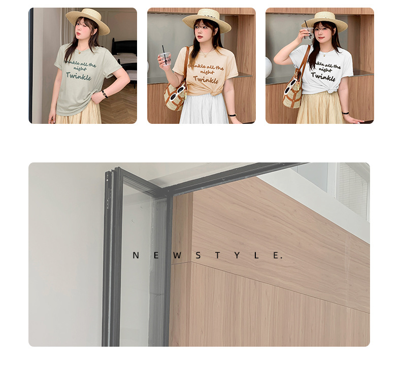大きいサイズ レディース 英字ロゴプリントの半袖ラウンドネックTシャツ LL 3L 4L 5L