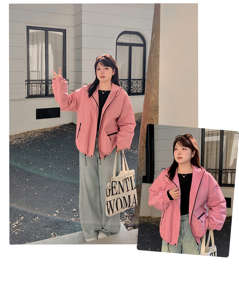 大きいサイズ レディース フード付きカジュアルキルティングジャケット LL 3L 4L 5L