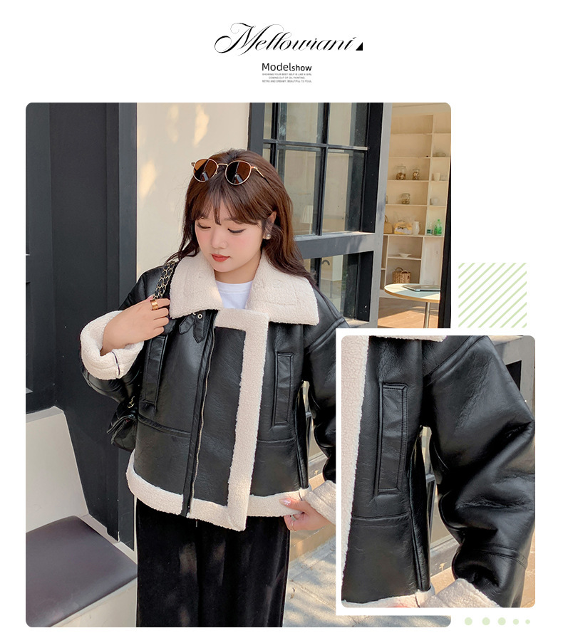 大きいサイズ レディース フリースラペルクラシックPUレザーライダースジャケット LL 3L 4L 5L