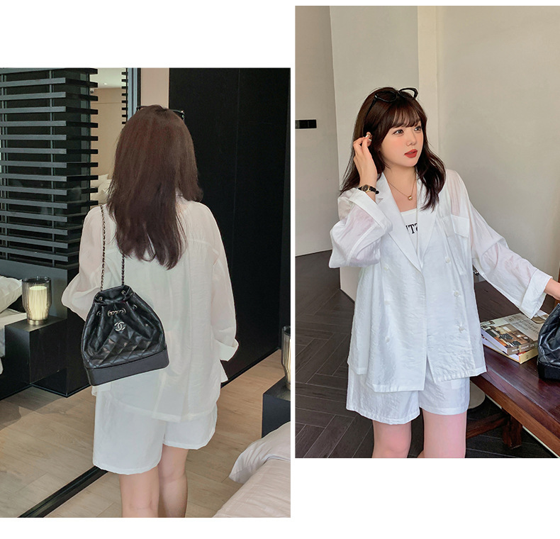 大きいサイズ レディース スーツスタイルラグランスリーブジャケット+ショートパンツ2点セット LL 3L 4L 5L