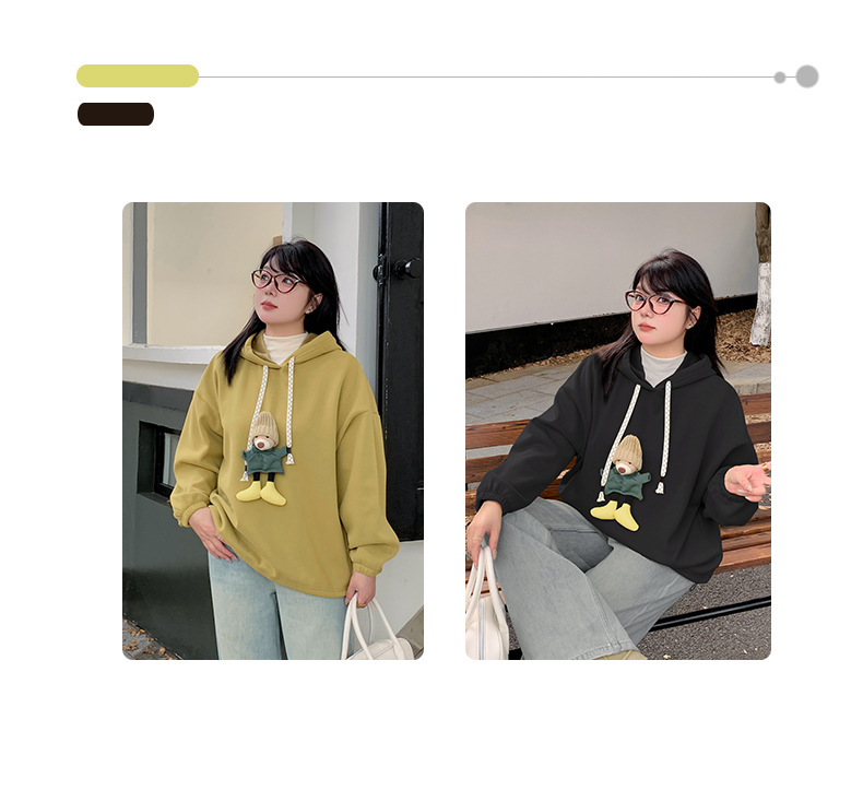 大きいサイズ レディース 帽子くまのマスコット付きベルベットパーカー LL 3L 4L 5L