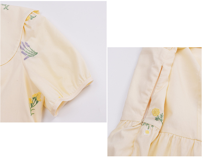 大きいサイズ レディース 小花刺繍レースアップワンピース LL 3L 4L 5L
