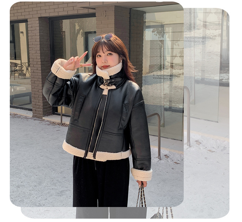 大きいサイズ レディース フリースラペルクラシックPUレザーライダースジャケット LL 3L 4L 5L