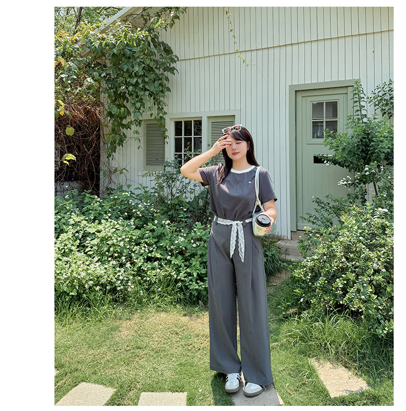 大きいサイズ レディース ラウンドネックシルバーフレーク半袖Tシャツ LL 3L 4L 5L
