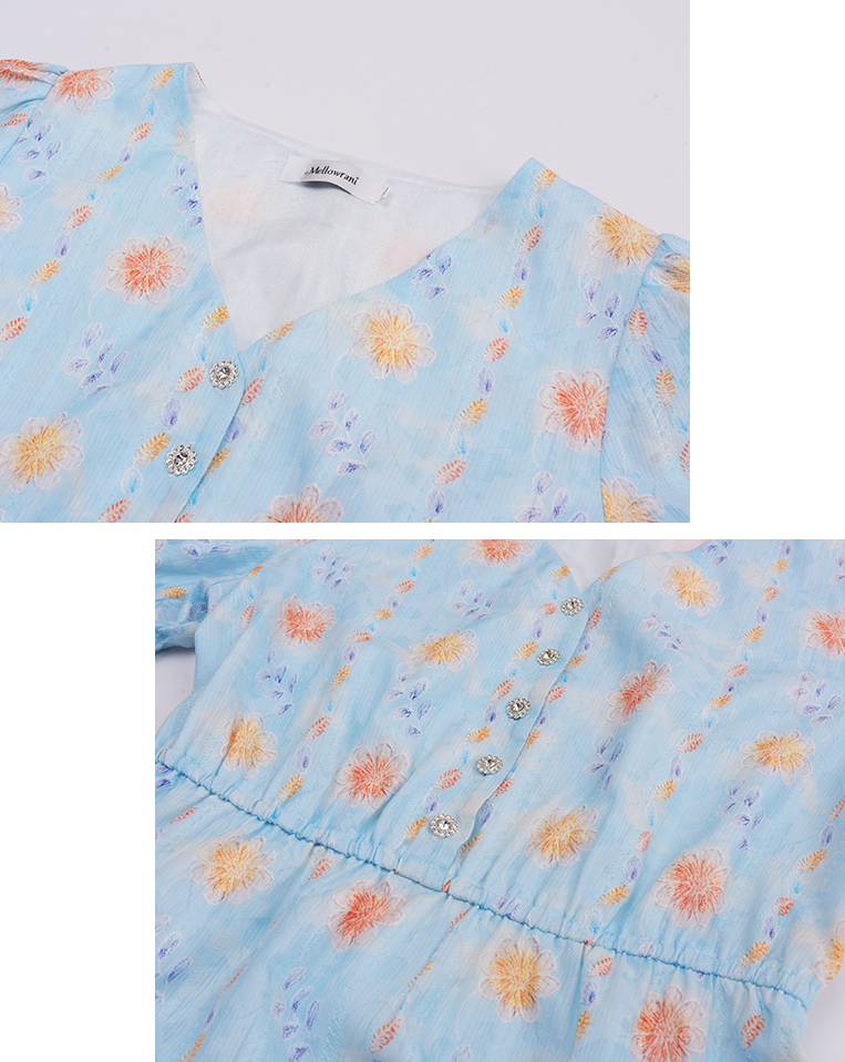 大きいサイズ レディース Vネック花柄ジャカードロングワンピース LL 3L 4L 5L