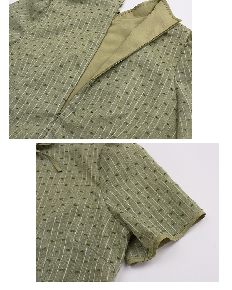 大きいサイズ レディース 花飾り付きリボンチャイナ風レトロジャガードドットワンピース LL 3L 4L 5L