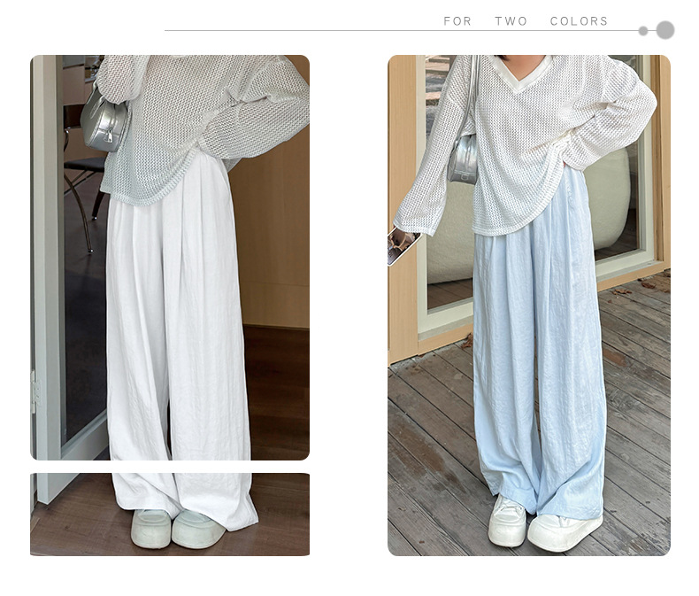 大きいサイズ レディース アイスクリームカラーワイドレッグカジュアルパンツ LL 3L 4L 5L