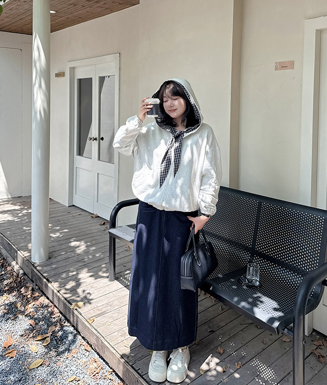 大きいサイズ レディース チェック柄リボンカジュアルパーカージャケット LL 3L 4L 5L